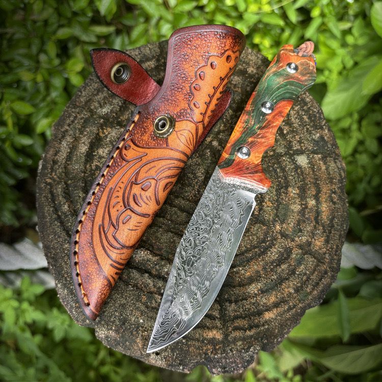 Couteau fixe en damas - ForgeOrigine
