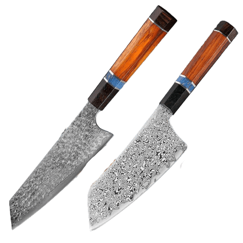 Couteau de cuisine en lame damassé à viande - ForgeOrigine