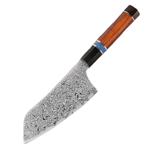 Couteau de cuisine en lame damassé à viande - ForgeOrigine
