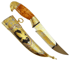 Couteau aigle en or - ForgeOrigine