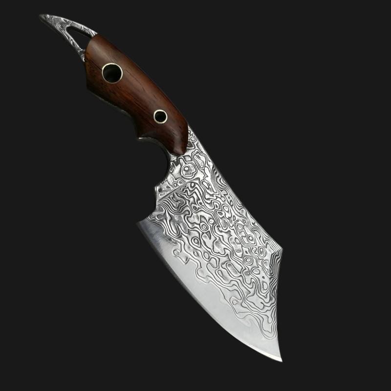 Couteau bushcraft damas type hachette - ForgeOrigine