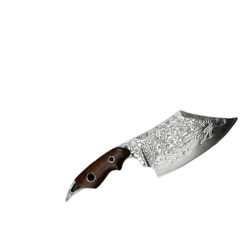 Couteau bushcraft damas type hachette - ForgeOrigine