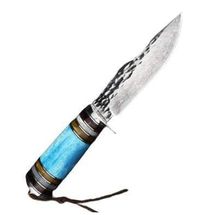Couteau damas bleu clair - ForgeOrigine