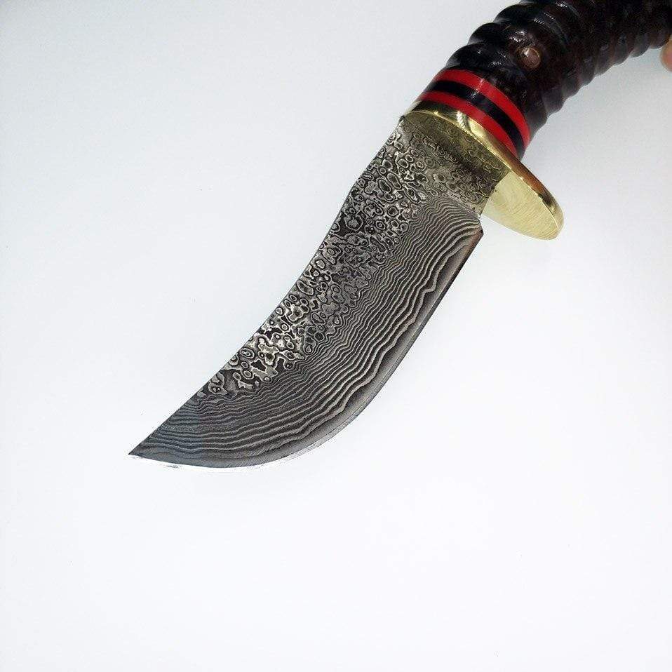 Couteau damas en corne - ForgeOrigine