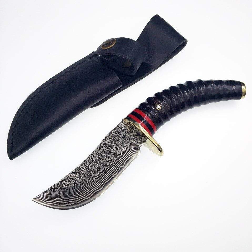 Couteau damas en corne - ForgeOrigine