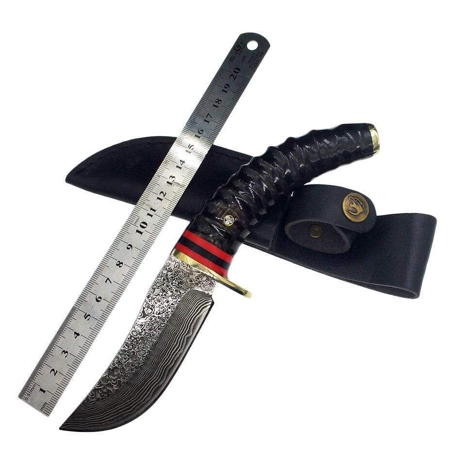 Couteau damas en corne - ForgeOrigine