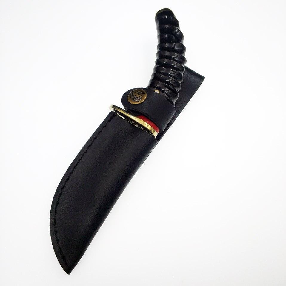 Couteau damas en corne - ForgeOrigine