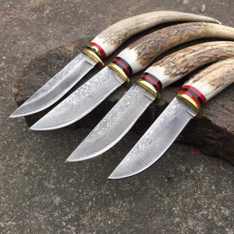 Couteau damas en corne - ForgeOrigine