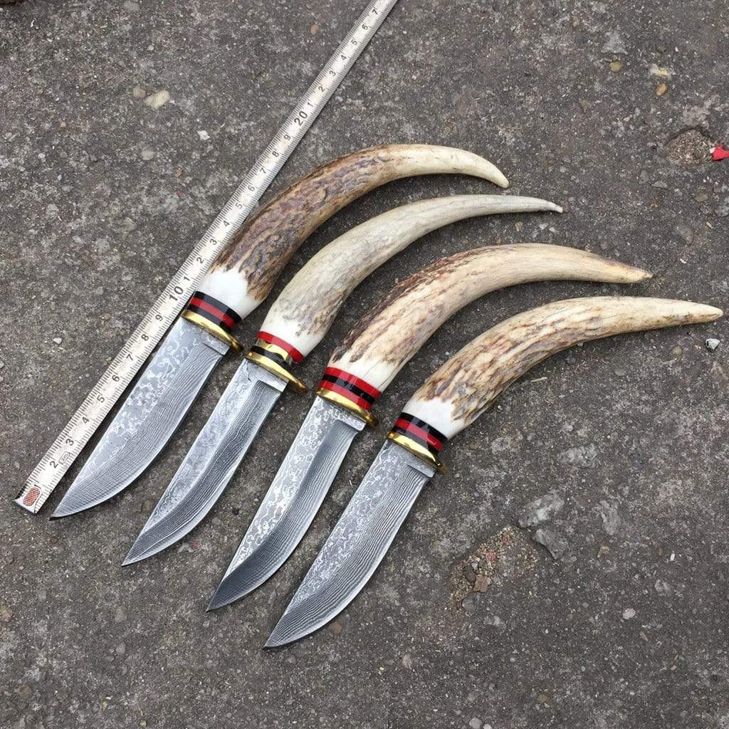 Couteau damas en corne - ForgeOrigine