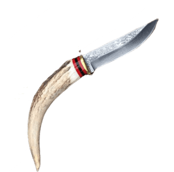 Couteau damas en corne - ForgeOrigine
