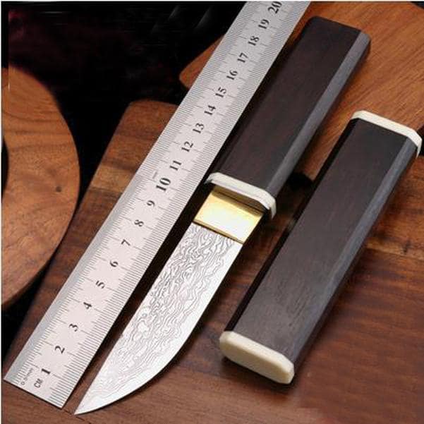Couteau damas type tanto japonais - ForgeOrigine