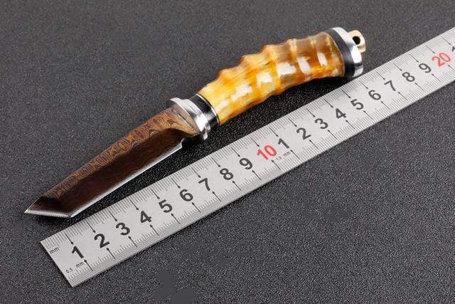 Couteau damassé en corne - ForgeOrigine