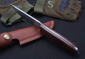 Couteau de chasse damas plume - ForgeOrigine