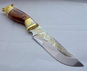 Couteau de chasse en or - ForgeOrigine