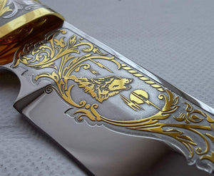 Couteau de chasse en or - ForgeOrigine
