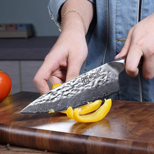 Couteau de cuisine à légume martelé - ForgeOrigine