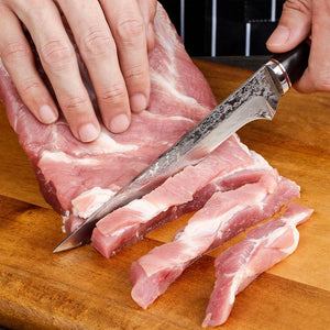 Couteau de cuisine à viande damas - ForgeOrigine