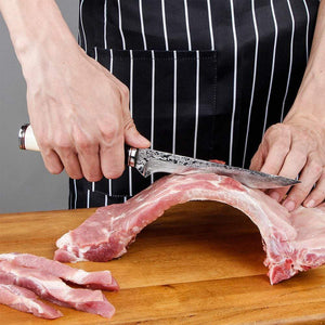 Couteau de cuisine à viande damas - ForgeOrigine