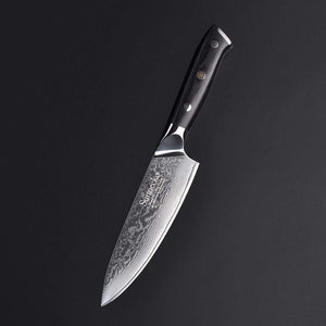 Couteau de cuisine damas pour fruits et légumes - rivet mosaïque - ForgeOrigine