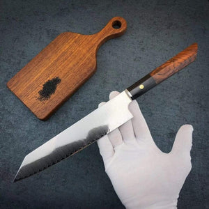 Couteau de cuisine droit en acier damas - ForgeOrigine