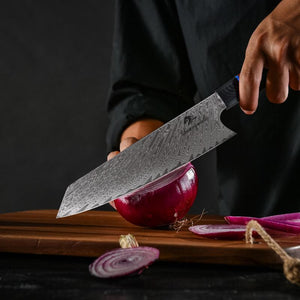 Couteau de cuisine en lame damas à légume - ForgeOrigine