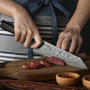 Couteau de cuisine haut de gamme japonais damas - ForgeOrigine