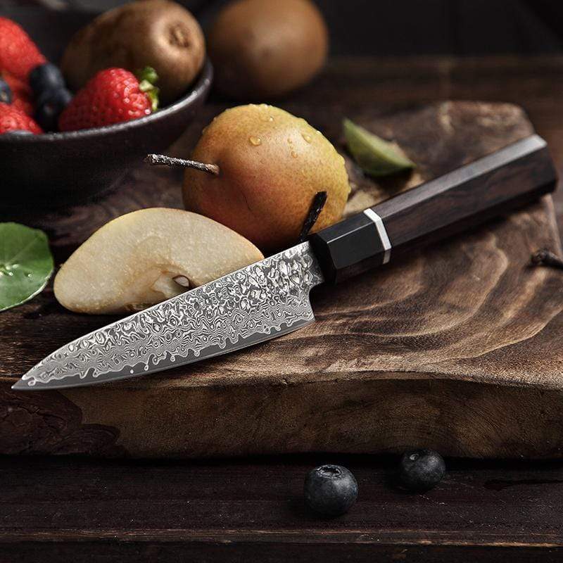 Carbon couteau de chef 16cm martelé avec protection de lame - RETIF