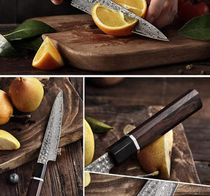 Couteau de cuisine japonais damas - ForgeOrigine