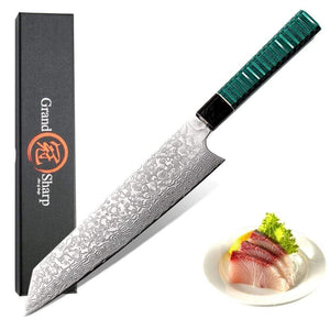 Couteau de cuisine japonais lame damas - ForgeOrigine