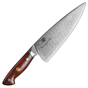 Couteau de cuisine lame en acier damas - ForgeOrigine