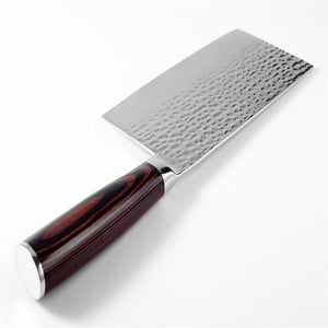 Couteau de cuisine large en acier damas - ForgeOrigine