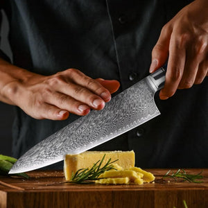 Couteau de cuisine manche en bois résineux - ForgeOrigine