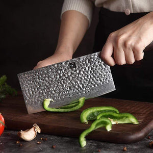 Couteau de cuisine martelé du boucher - ForgeOrigine