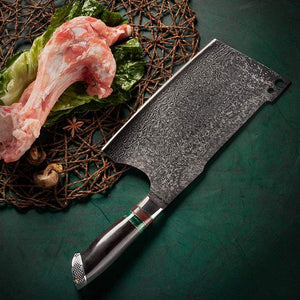 Couteau de cuisine pour la viande en damas - ForgeOrigine