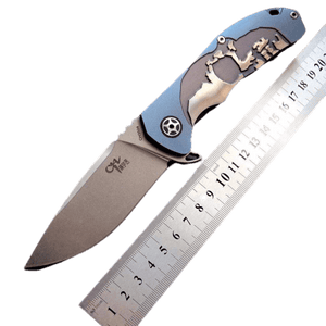 Couteau de poche blue design - ForgeOrigine