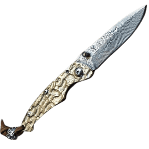 Couteau de poche de chasse damassé - ForgeOrigine