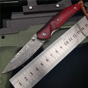 Couteau de poche design damassé - ForgeOrigine