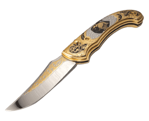 Couteau de poche doré - ForgeOrigine