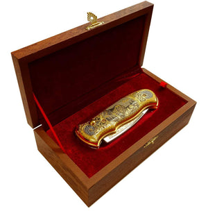 Couteau de poche en or - ForgeOrigine