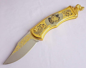 Couteau de poche en or russe - ForgeOrigine
