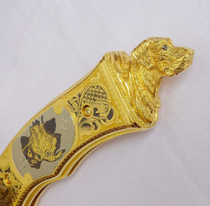 Couteau de poche en or russe - ForgeOrigine