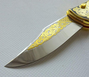 Couteau de poche en plaqué or