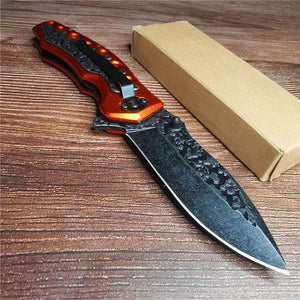 Couteau de poche orange - ForgeOrigine