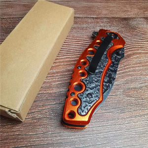 Couteau de poche orange - ForgeOrigine