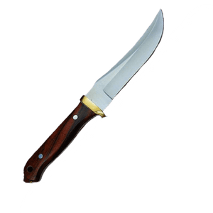Couteau droit garde en laiton lame courbé - ForgeOrigine