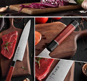 Couteau en acier damas pour la cuisine - ForgeOrigine