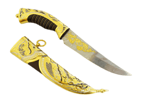 Couteau en or damassé - ForgeOrigine
