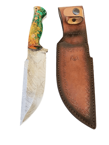 Couteau bushcraft damas type hachette - ForgeOrigine