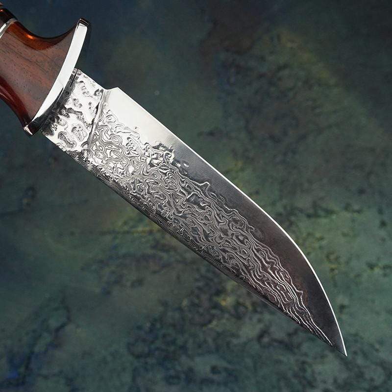Couteau japonais damas martelé - ForgeOrigine