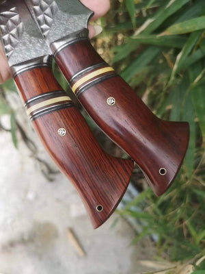 Couteau lame damas pour le bushcraft - ForgeOrigine